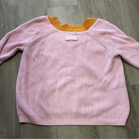 525 America Sweater Womens  Pullover Cable Pink Orange Preppy Casual - Picture 4 of 4